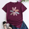 Flower Letter Fashion Round Neck Short Sleeve