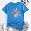 Flower Letter Fashion Round Neck Short Sleeve