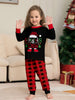 Christmas Hat Cartoon Letters Red And Black Plaid Printed Parent-child Christmas Suit