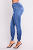 High waist stretch slim pencil feet pants