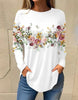 Women's Color Flower Digital Printing Long-sleeved T-shirt