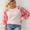 Crochet Pullover Round Neck Long Sleeves Top