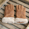 Gloves Female Autumn and Winter Warm Korean Version Plus Velvet Thick five Fingers Retro Suede Touch Screen Gloves Cute Driving