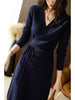 High End Luxury Celebrity Light Mature Style V-neck Knitted Dress