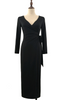 New V-neck Tie Waist Slim Slimming Dress