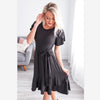 Ruffle Sleeve Double-layer Hem Tied Dress