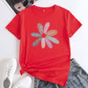 Flower Letter Fashion Round Neck Short Sleeve