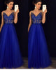 Dress Backless Beaded Ball Elegant Long Dress Blue Chiffon Dress Spot