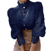 Lace Shirt Pearl Button Top