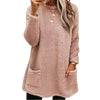 New Women's Pocket Round Neck Casual Warm Long Sleeve T-shirt Skirt