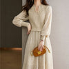 Retro Below The Knee Mid-length Long Sleeve Dress Knitted Sweater Bottom Skirt