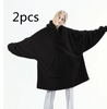 Hoodie Sweatshirt With Big Pocket Tops Sweater Comfortable Loose Double-Sided Fleece Thicker Wearable Blanket