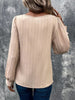 Women's Fastener Decoration Crew Neck Casual Solid Color Long-sleeved Shirt