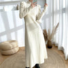 Retro Below The Knee Mid-length Long Sleeve Dress Knitted Sweater Bottom Skirt