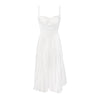 Women's New Pleated White Suspender Dress