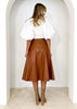 Women's High Waisted Mid Length Pleated Skirt