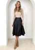 Women's High Waisted Mid Length Pleated Skirt