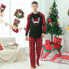 Plaid Stitching Printing Christmas Homewear Parent-child Suit