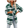 Women's Fashionable Woolen Plaid Shirt Jacket