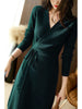 High End Luxury Celebrity Light Mature Style V-neck Knitted Dress