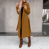 Women's Clothing Solid Color Polo Collar Long-sleeved Woolen Coat