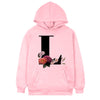 Women's 26-letter Flowers Printed Fleece Hoodie