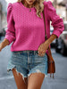 Round Neck Bubble Long Sleeve Top