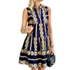 Women's Printed Sleeveless Vintage Dress