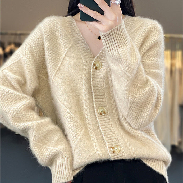 Lazy Knitted Sweater Coat Outer Tops