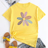 Flower Letter Fashion Round Neck Short Sleeve