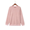 Casual Style Solid Color Knitted Long-sleeved Sweater For Women