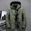 Winter Thick Men Jacket Solid Hooded Coats Hat Detachable Jacket