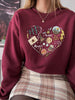 Digital Printing Sweater Hipster Round Neck Pullover Long Sleeve Sweater Women