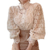 Lace Shirt Pearl Button Top