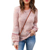 Round Neck Long Sleeve Hollow-out Design Pullover For Women