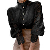 Lace Shirt Pearl Button Top