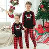 Plaid Stitching Printing Christmas Homewear Parent-child Suit