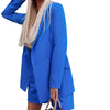 Women's Fashion Solid Color Long Sleeve Suit Shorts Two-piece Set