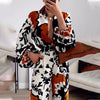 Women's Clothing Fashion Color Contrast Printed Casual Two-piece Suit