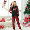 Plaid Stitching Printing Christmas Homewear Parent-child Suit