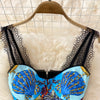 Women's Fashionable Elegant Lace Splicing Sling Top Two-piece Set